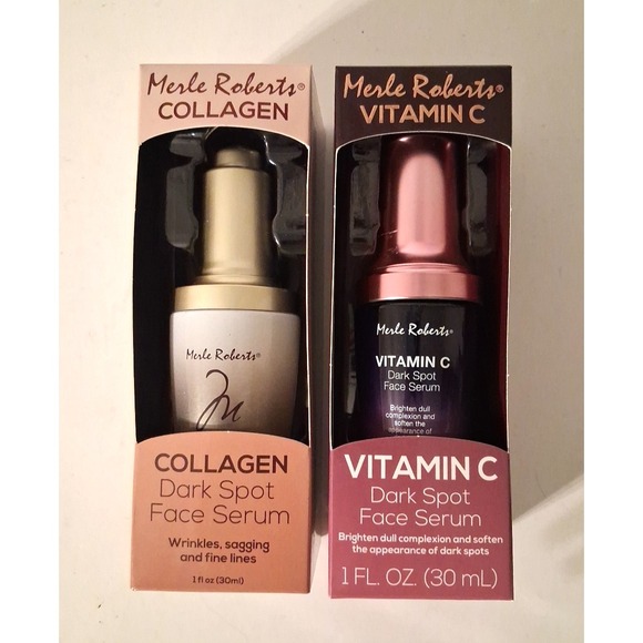 Merle Roberts Other - Merle Roberts Set of 2 Collagen Dark Spot Face Serum & Vitamin C Dark Spot Serum